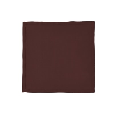 Serviette de table unie en lin violet 45x45
