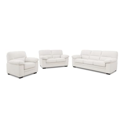 Canapé 3 places + 2 places + fauteuil en velours côtelé beige