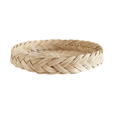 Corbeille à pain beige en rotin Ø46xH7cm