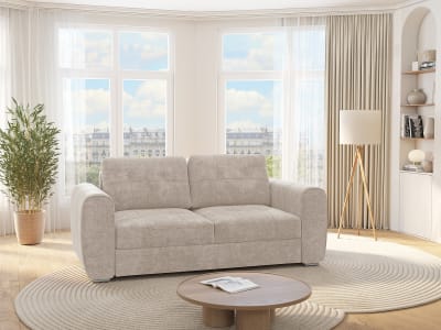 Canapé convertible polyester 3 places beige}