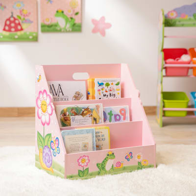 Bibliothèque enfant meuble rangement, 48cm, rose