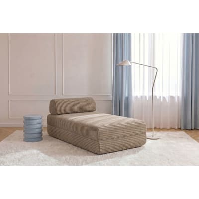 Méridienne convertible et modulable 3 places en velours marron