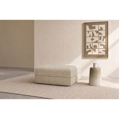 Pouf convertible et modulable 1 place en velours côtelé beige