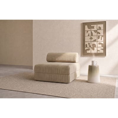 Fauteuil convertible et modulable 1 place en velours côtelé beige