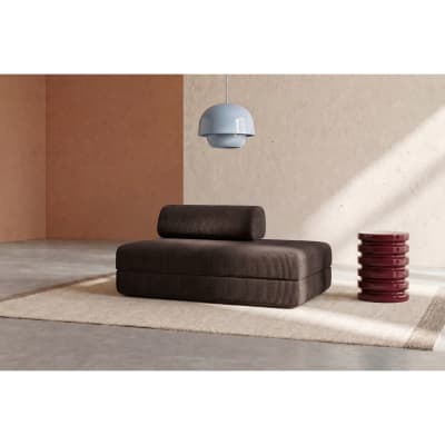 Canapé convertible et modulable 2 places en velours marron