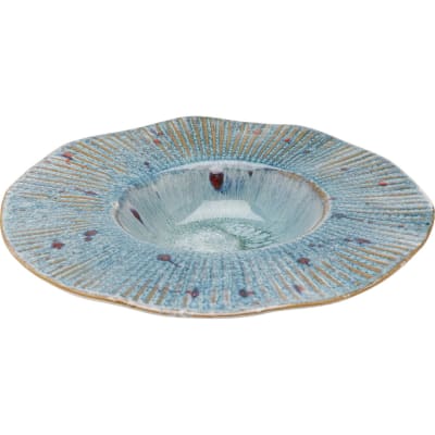 Assiette creuse en grès bleu d26