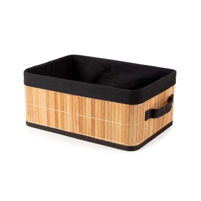 Panier de rangement pliable en bambou 35 x 25 x H.15 cm