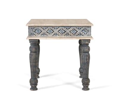 Table basse en bois de manguier et pieds sculptés à la main