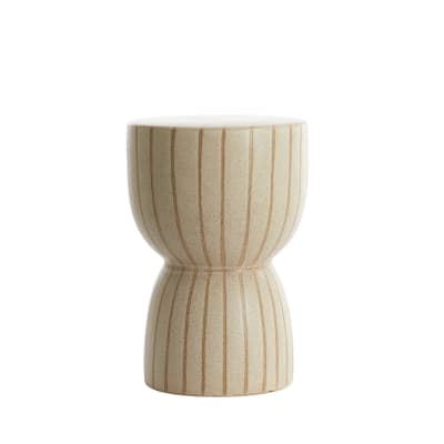 Table d'appoint céramique fine brun 28.5x28.5x42cm