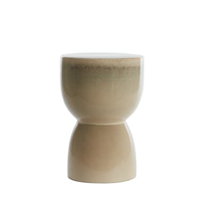Table d'appoint céramique fine blanc 28.5x28.5x42cm