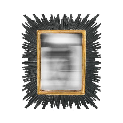 Miroir convexe rectangle 23,4x28,2cm noir et doré