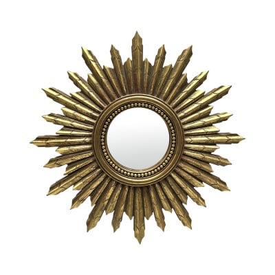Miroir soleil 30cm dore