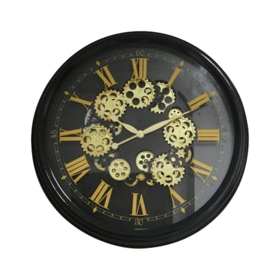 Horloge mécanismes 80cm noir et doré
