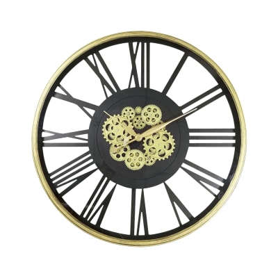 Horloge mécanismes sans fond 80cm noir et doré