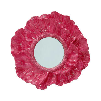 Miroir fleur 17cm rose