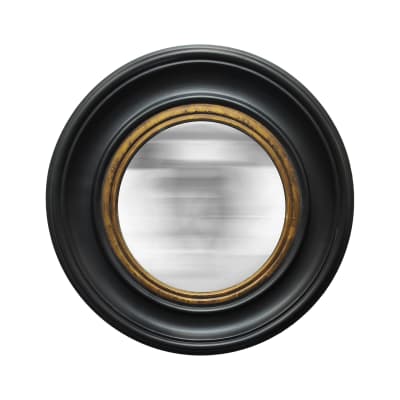 Miroir convexe 25.5cm int et 40.5cm ext noir et doré