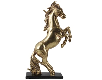 Statue cheval cabre 24.4x10.8x40.5cm noir et doré