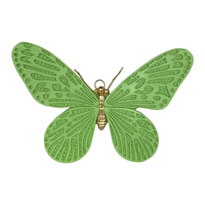 Déco murale papillon 18.4x12.5x6cm vert
