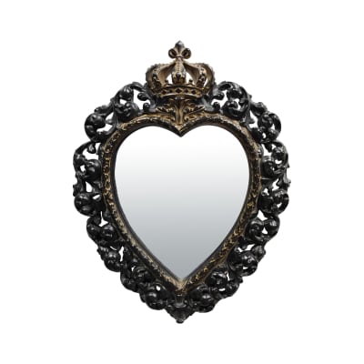 Déco miroir ex-voto 23.7x30.1cm noir