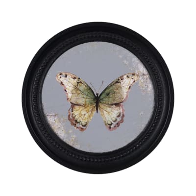 Déco murale encadrée papillon 27cm noir