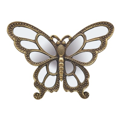 Déco murale papillon 24x18cm dore
