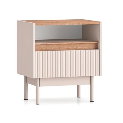 Chevet 1 tiroir panneaux mdf beige