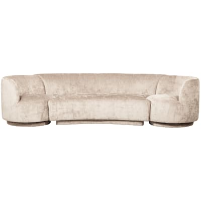 Canapé modulable avec 2 fauteuils en tissu chenille beige