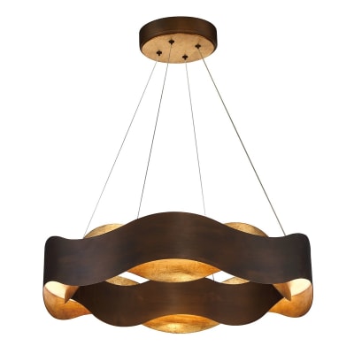 Lustre Medium Acier Bronze et or brossé