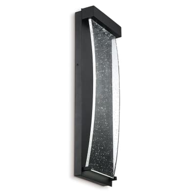 Applique Murale Extérieure Aluminium, Verre Bullé Transparent Noir Tex