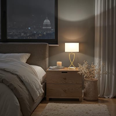 Lampe de table 60w design moderne et lumière non éblouissante laiton