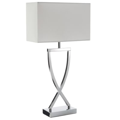 Lampe de table 60w design moderne et lumière non éblouissante chrome