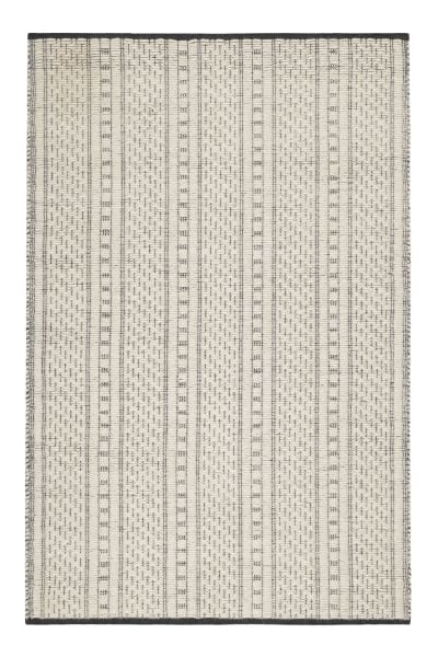 Tapis tissé main pure laine vierge blanc invoire à motifs  80x150