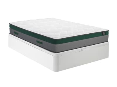 Matelas et sommier coffre panneau de particule blanc 140 x 190