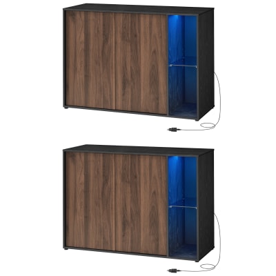 Ensembles de 2 meubles de rangement noir et marron