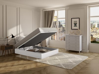 Sommier coffre mdf blanc