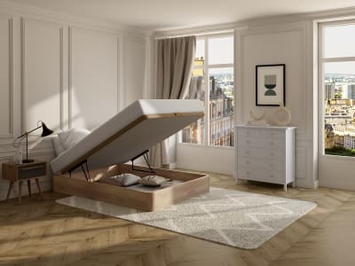 Sommier coffre mdf naturel clair