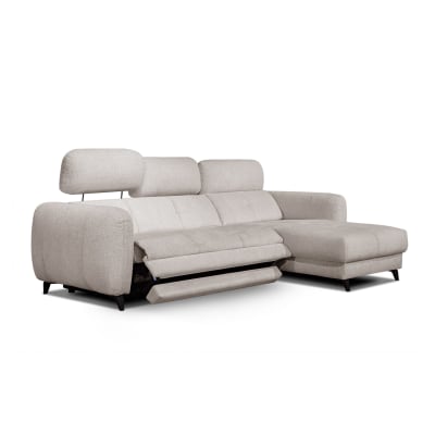 Canapé d'angle droit 3 pl, relax xl; crème