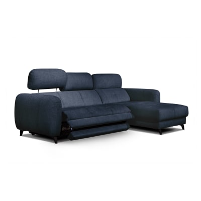 Canapé d'angle droit 3 pl, relax xl; bleu marine