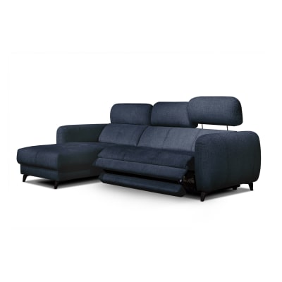 Canapé d'angle gauche 3 pl, relax xl; bleu marine