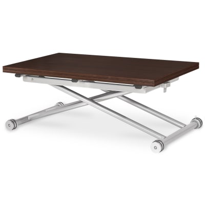 Table basse relevable imitation bois wenge