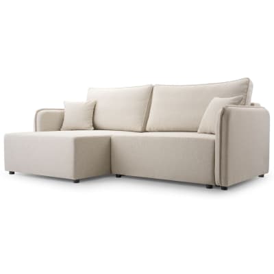 Canapé d'angle convertible, beige clair, côté gauche