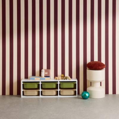 Meuble de rangement pour enfant, 6 bacs en plastique vert olive taupe