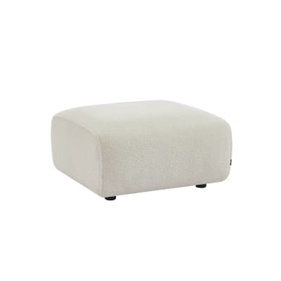 Pouf, repose-pieds pour canapé 2 places bouclette crème