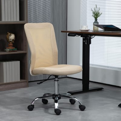 Fauteuil de bureau pivotant 360° maille beige