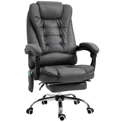 Fauteuil bureau ergonomique hauteur réglable microfibre gris foncé