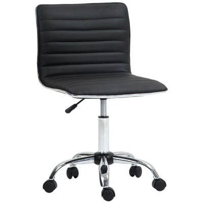 Chaise bureau à roulettes avec siège rembourrée noir
