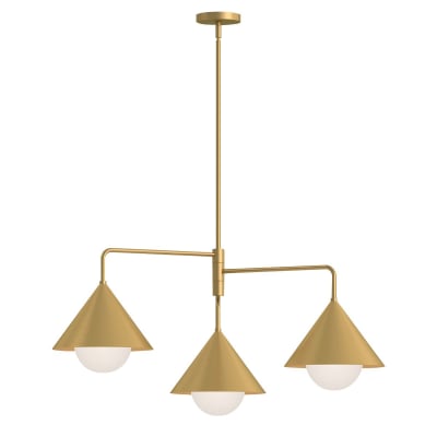 Lustre 3 Lumières Acier, Rotin, Verre Opalin