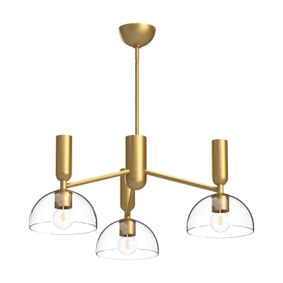 Lustre 3 Lumières	Acier, Verre Transparent