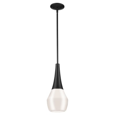 Suspension  1 Lumière	Acier, Verre Opalin Brillant