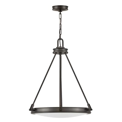 Suspension 4 Lumières	Acier, Verre Opalin